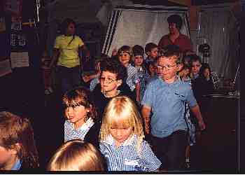 Children marching out